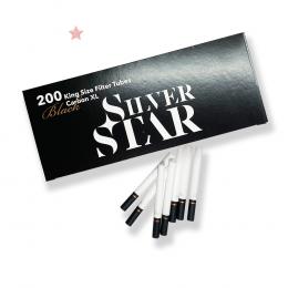 Гильзы для табака "SILVER STAR King Size XL Carbon 84/24/8,1мм" Black-White 200
